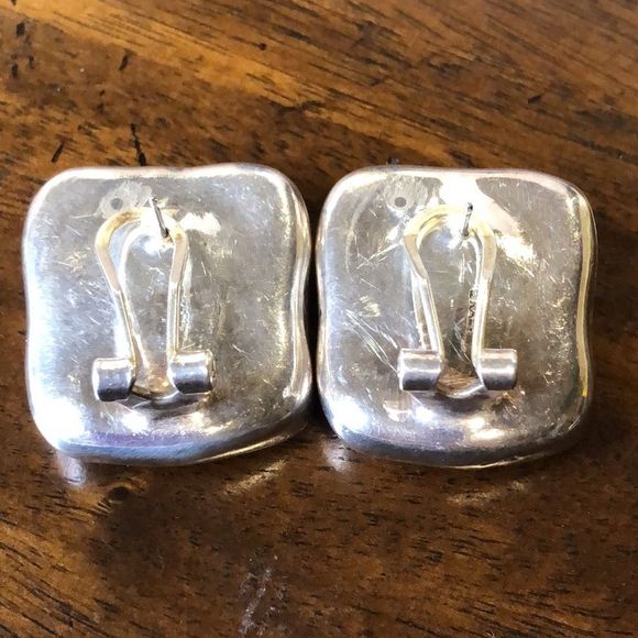 SIMON SEBBAG Sterling Silver Square Early Edition Earrings Made In Israel - Picture 5 of 17